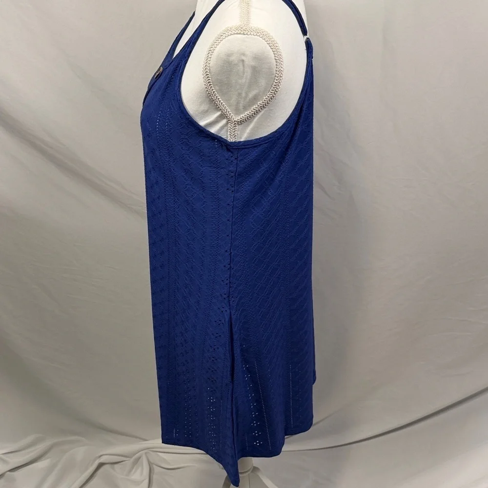 Blue Button-Down Sleeveless Dress Size Large